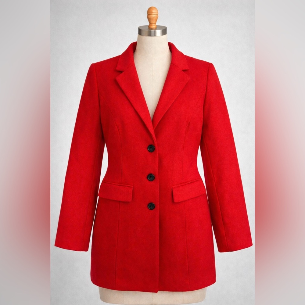 Allegra K Vibrant Red Blazer Coat